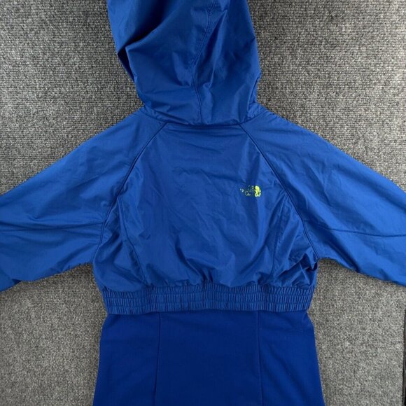 North Face Sanctuary Royal Blue Yellow Trim Full Zip Hooded Women Medium Jacket - Picture 7 of 16